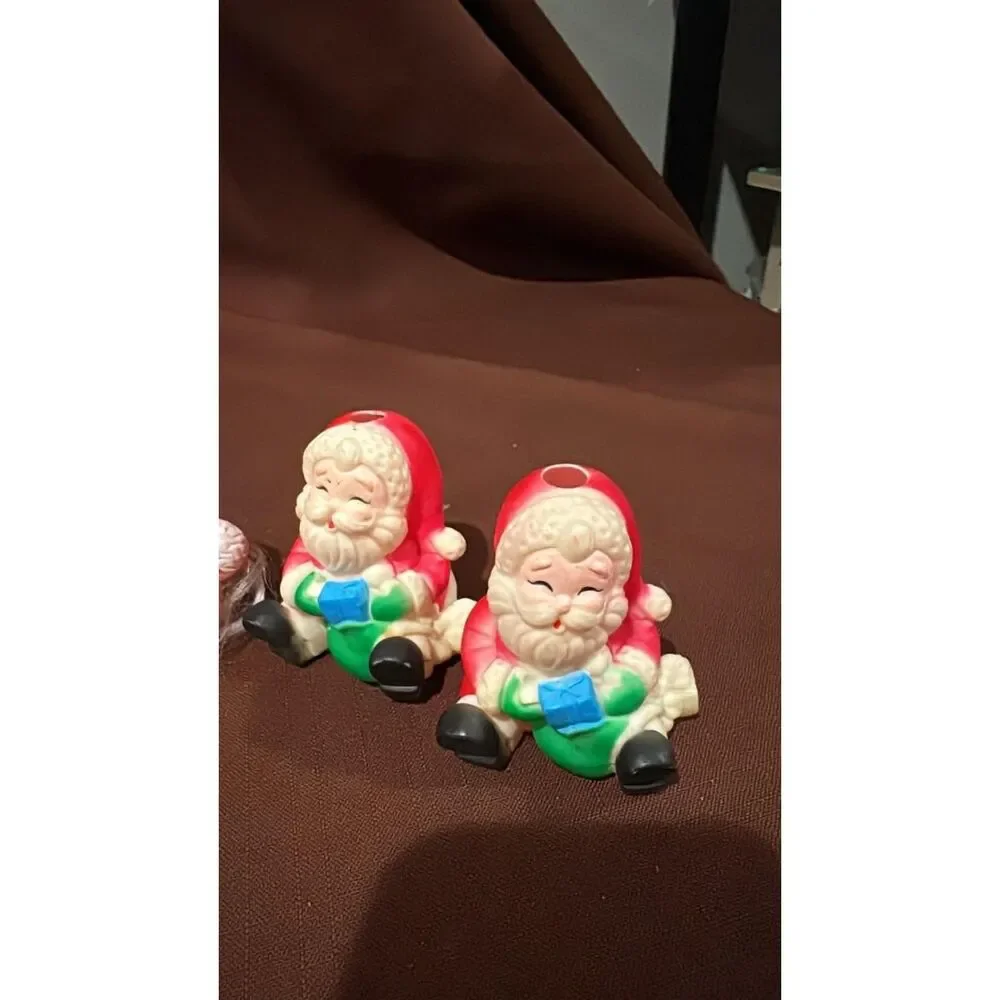 Lot of Vintage Christmas Santa Blow Mold Light Covers